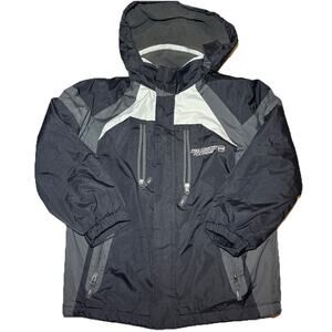 Free Country Jacket Boys Large 10-12 Youth Black Hooded Lined